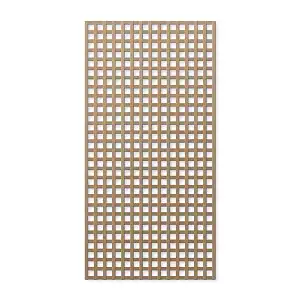 Treillage en bois L.2m x l.1m - bois naturel- panneau rectangle, maille carrée 47mm